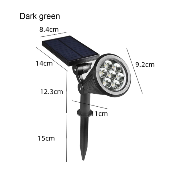 7 LED solcells-halloweenstrålkastare utomhus, 180° justerbar automatisk