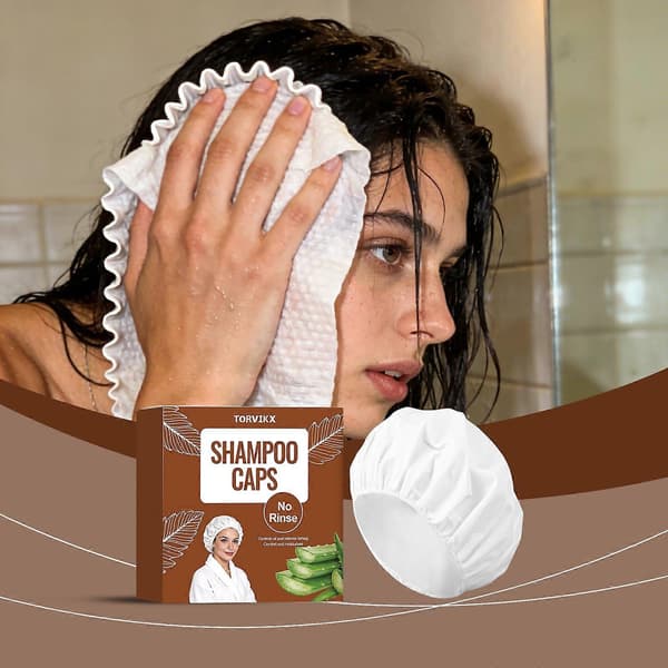 TORVIKX No Rinse Shampoo Cap Hellävarainen kuivashampoopipo matkustaville vuodepotilaille A