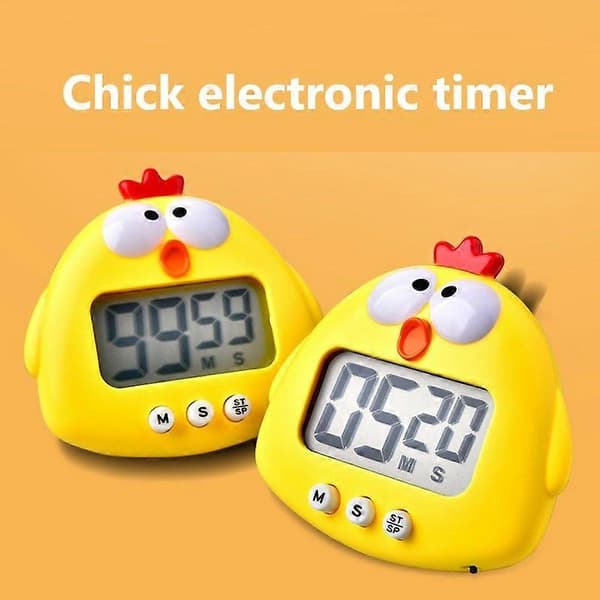 Rolig timer Kreativ-Söt djurmekanisk timer Kök Matlagning Barn-Studie-Hem Timer Nyårsgåva till barn (gul)