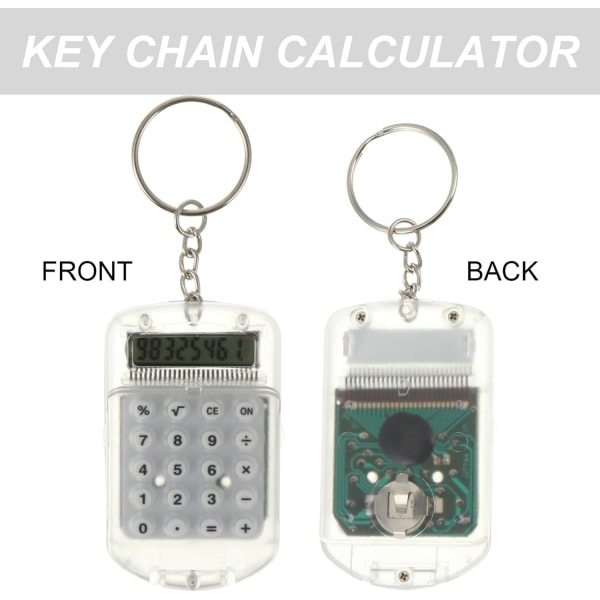 3 stk minikalkulator nøkkelring bærbar lomme elektronisk