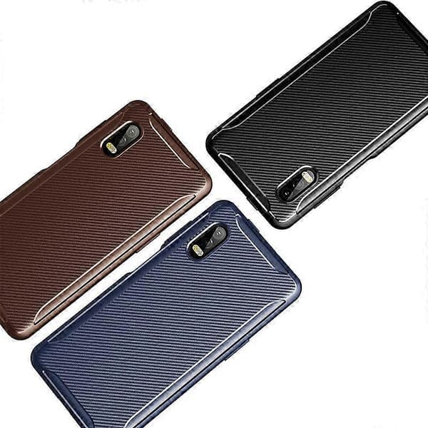 Faldresistent kulfiber TPU-etui til Samsung Galaxy Xcover Pro - Sort