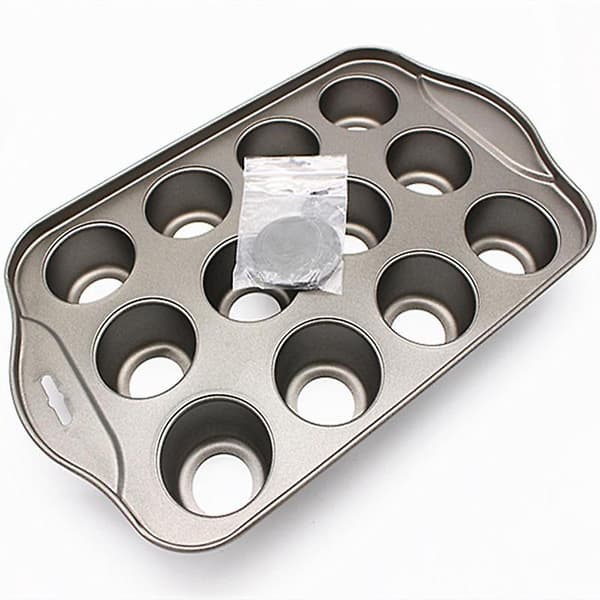12 Mini Kageform Ostekage Kop Non-Stick Muffin Cupcake Bageform A