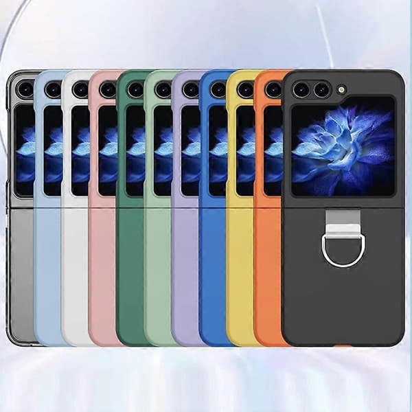 Hudfølelse Silikone Foldbart Telefoncover med Ring til Samsung Galaxy Z Flip5