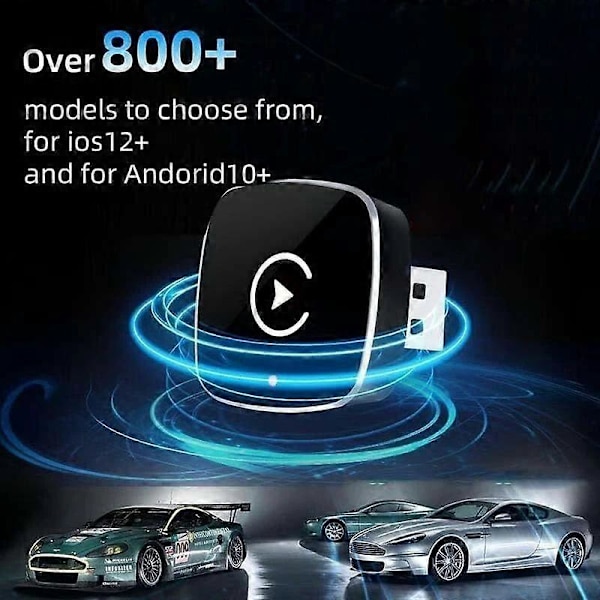 Relativelk Carplay, Relativelk trådløs Carplay til kablet CarPlay & Android Auto (sort)