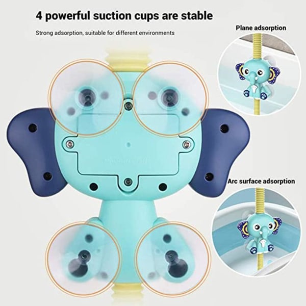 Baby shower legetøj elektrisk bruser-børnebruser brusemundstykke sugekop elektrisk bruser regnhoved børnebadetid småbørnsleg elefant