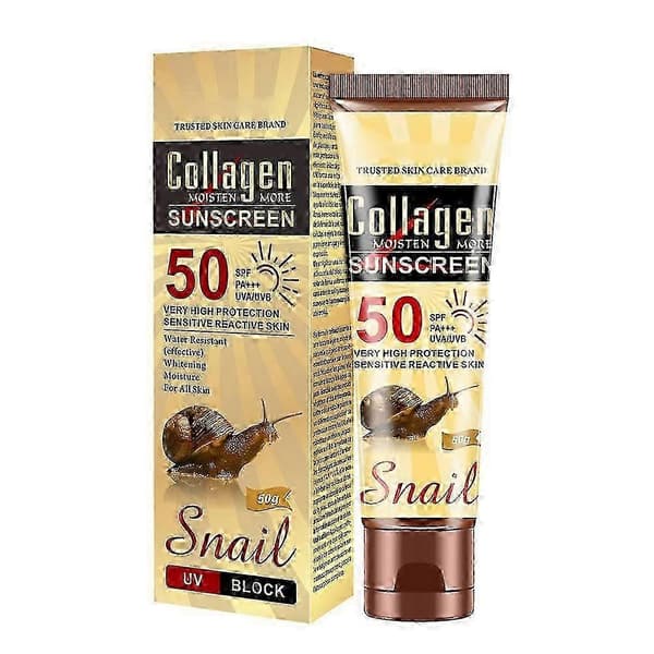 Snigelolja Solkräm för Ansikte Kropp Blekande Oljefri SPF50 Solskyddskräm A