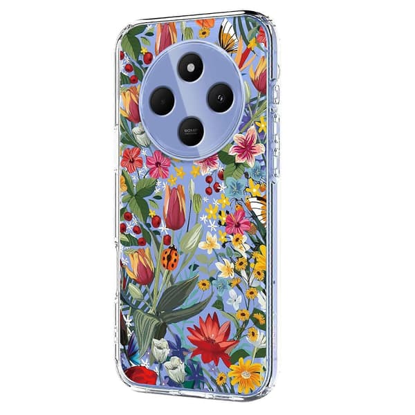 Blommönster Målat TPU-telefonfodral för Redmi 14C / Poco C75