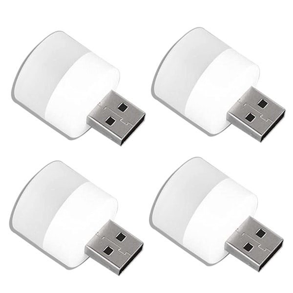 Nattlampa USB, mini LED-lampa, plug in, varmvit, lämplig