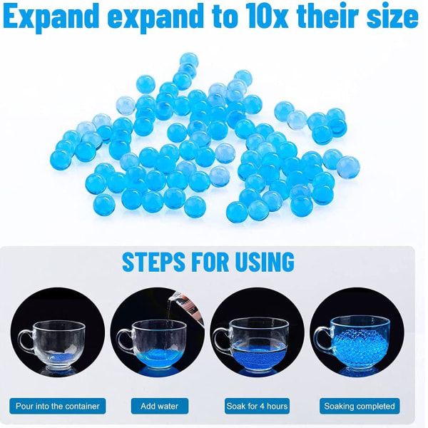 Vannperler, 10 pose/50 000 vasefyllstoffer Gel Jelly Water Beads