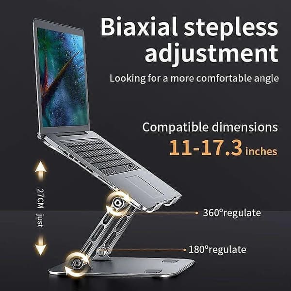 Universal bärbar datorställ i aluminiumlegering, justerbart hopfällbart kylställ för bärbar dator (A 01)