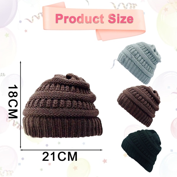 Kids Winter Knit Hat Warm Fleece Lined Hats Children Cable Baby