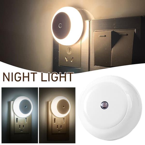 Plug-in rund lysstyrt sensorlampe, multifunksjonell plassbesparende lampe for rom og kjøkken A