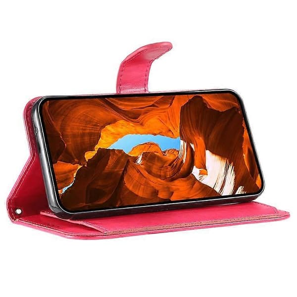 Kompatibel med Samsung Galaxy S25 Plånboksfodral med 8 kortplatser, stativ, PU-läder Folio Flip Cover (Rosa)