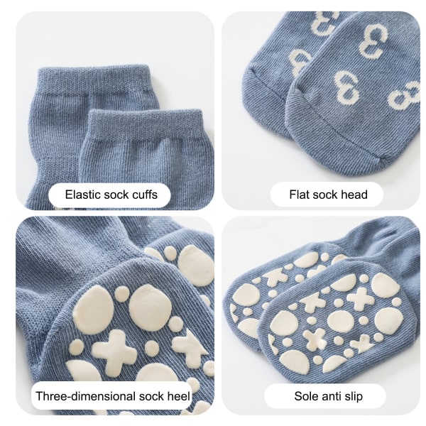 5 paria luistamattomia baby sukkia, toddler sukkia, joissa on kädensijat Kids Crew