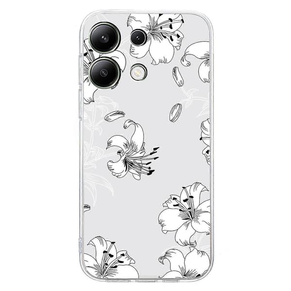 För Xiaomi Redmi Note 13 Pro 4G/Poco M6 Pro 4G TPU-telefonfodral Mönstertryck Vit Blomma