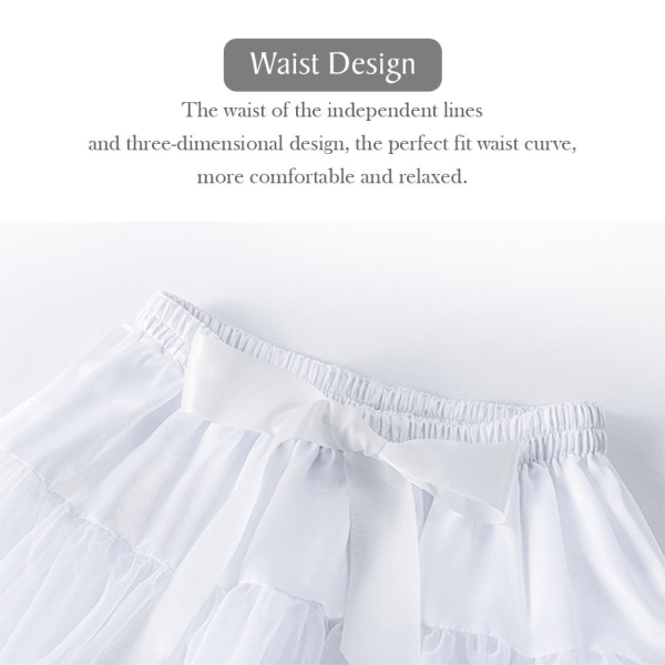 Kvinnors elastiska midja chiffong underkjol Puffy Tutu Tulle kjol P