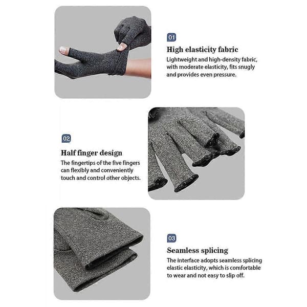 Artrithandskar Smärtlindring Kompressionshandskar Unisex Vantar för Reumatoid och Artrosterapi A