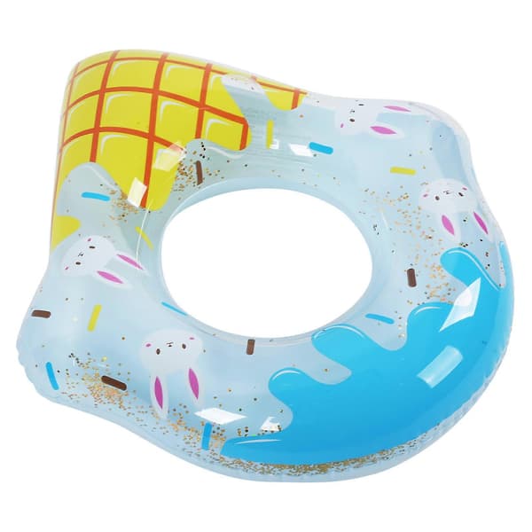 70 cm Børneisvaffel Svømmeringe med Glitter Tyk PVC Oppustelig Pool Flyderør Ring A