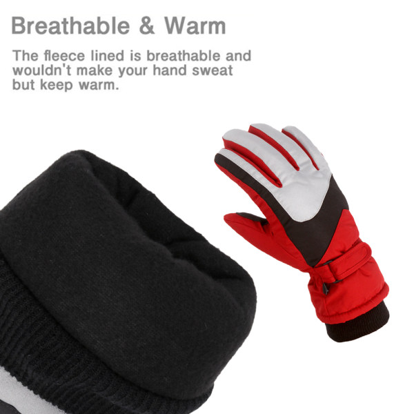 Handskar skidor utomhus vindtät vattentät fleece tjocka varma handskar