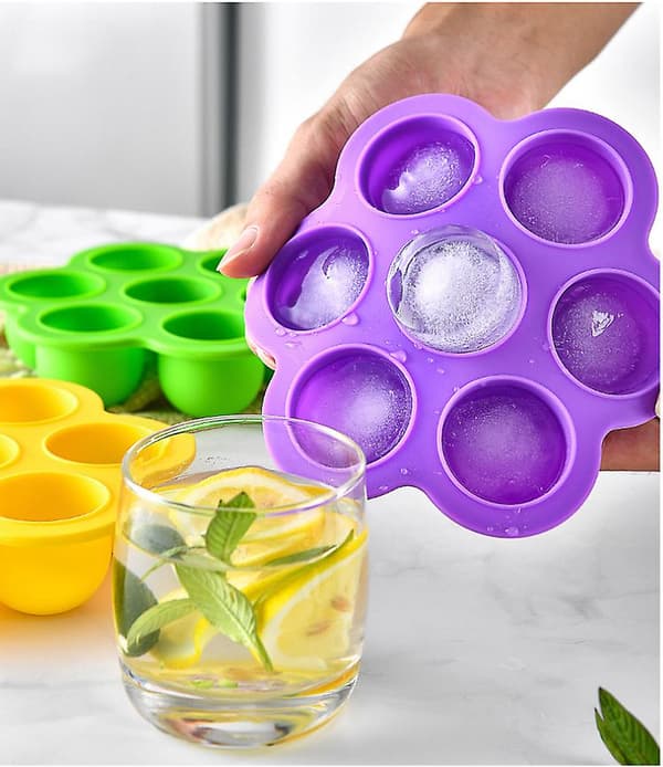Kök Sommar Hemlagad Glass 7-håls Silikonisglassform Multifunktionell Isbricka A