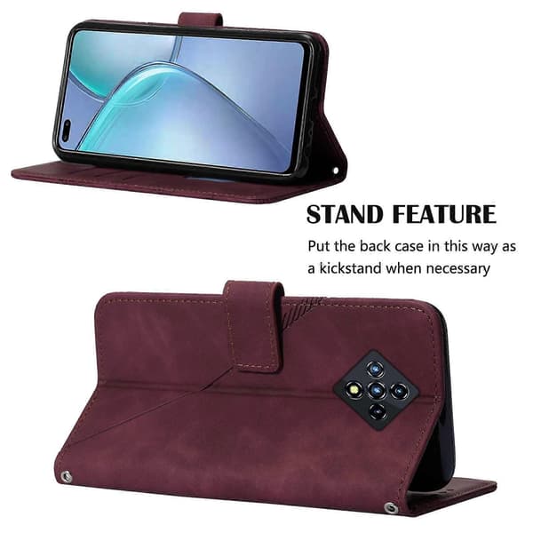 För Infinix Zero 8 X687 Crossbody 3D präglat flip-läderfodral