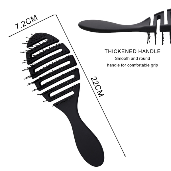 Buet ventilert hårbørste Detangle-børste med nylon