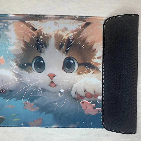 Musemåtte Kat, 60 X 30 Cm Kawaii Gaming Musemåtte, Dyretema Skrivebordsgummi Musemåtte Til Bærbar Computer, Pc A