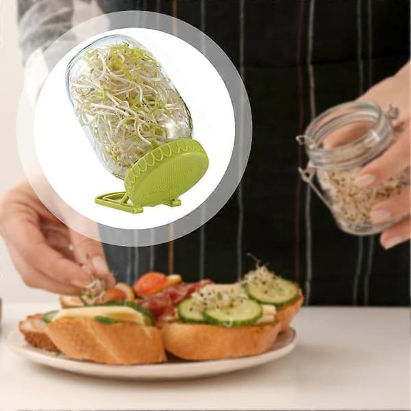 Spirelåg med stativ til lucerne broccolifrø Genanvendelig rustfri ikke-BPA-plastik A