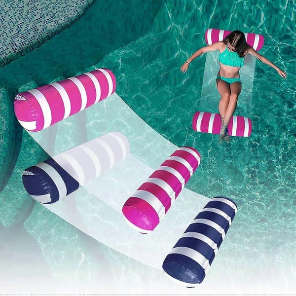 2-pack 4-i-1 uppblåsbar poolflottör hängmatta - multifunktionell sadel lounge hängmatta drifter för sommarpool/strand A