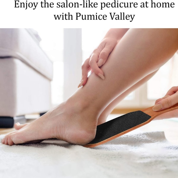 Pumice Stone Foot File - Träpedikyr Fot Scrubber för