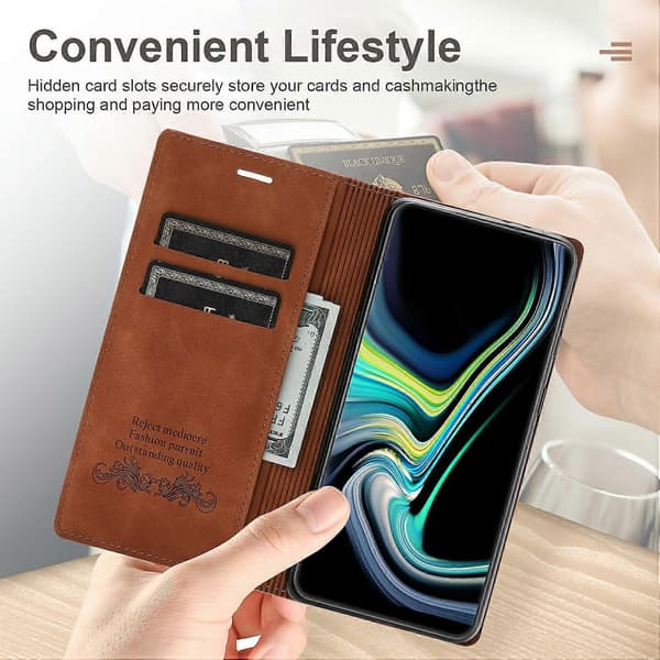 För Samsung Galaxy A56 5G Plånboksfodral Magnetisk Stängning Läder Telefonfodral