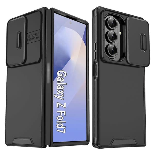 Skydende Camshield TPU + PC Telefoncover Sort Til Samsung Galaxy Z Fold7