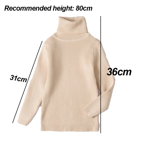 Barn polotröja långärmad tröja Basic Solid Fine Knit Warm S