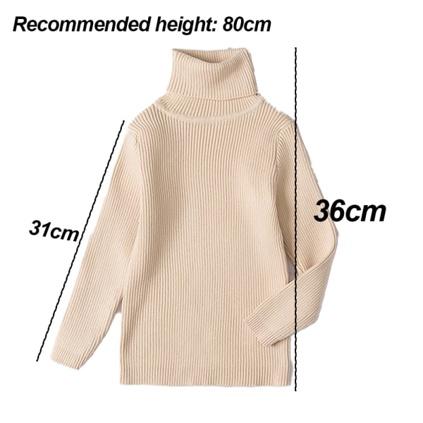 Børns Turtleneck Langærmet Trøje Basic Solid Fin Strik Varm S