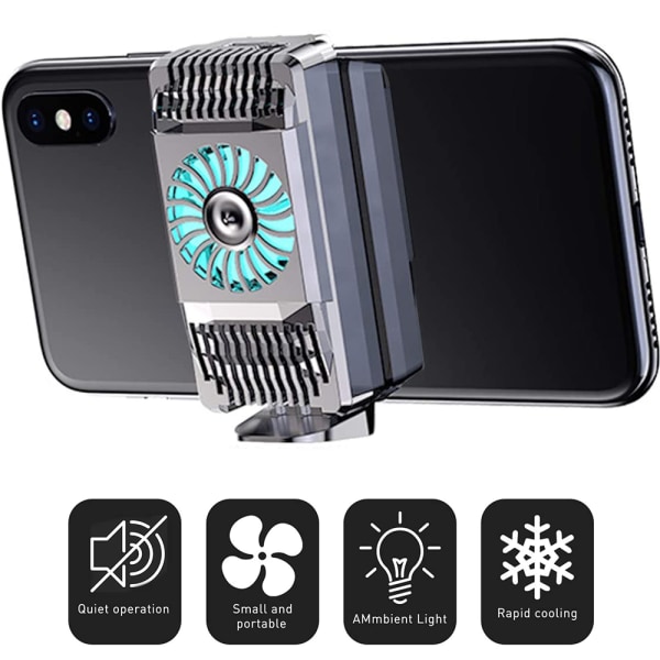 Cell Phone Cooler Semiconductor Heatsink Phone Radiator for Android-telefoner Silver