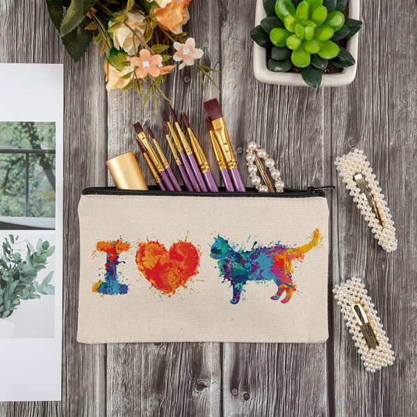 10 Pack Blank DIY Craft Bag Canvas Pen Penalhus - Bomuld
