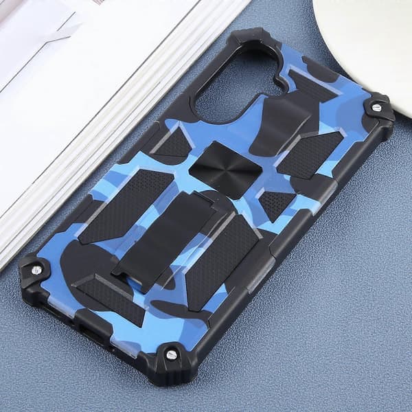 Kamouflage Armor Kickstand TPU Hybrid PC Magnetiskt Telefonfodral för Samsung Galaxy A36 5G