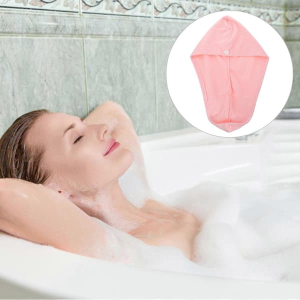 Hårtorkningshandduk Snabbtorkande Bad Mikrofiber Huvudduk Tjock Badmössa A