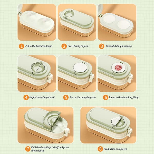 3-i-1 Enkel Dumplingmaskin med Oppbevaringsveske DIY Dumpling Wrapper Form for Pannekaker Pai A
