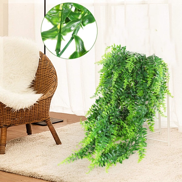 2 Pack konstgjorda hängande vinstockar Växter Fake Ivy Ferns för