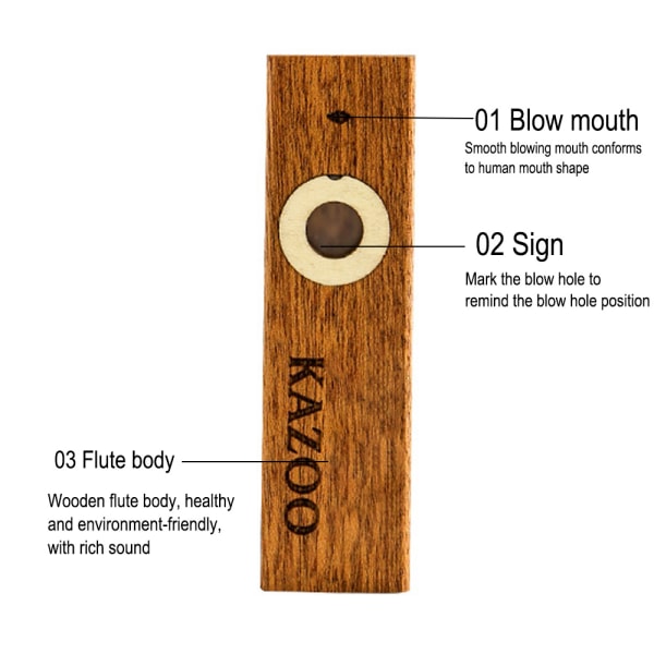 Trä Kazoo, Kazoo Patry Musikinstrument Och Gitarr Accompany, E
