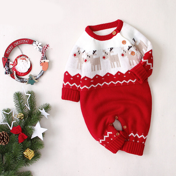Baby Jultröja Toddler Ren Outfit Långärmad tyg