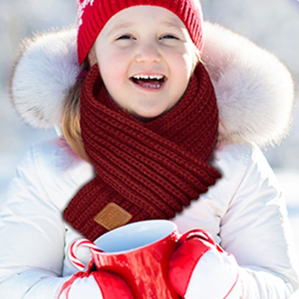 Lasten talvi lämpimät neulotut huivit Lämmin huivi kaulanlämmitin toddler