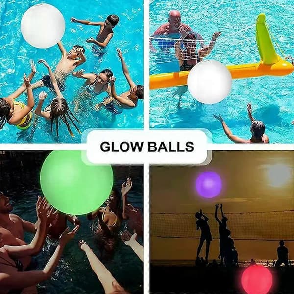 Oppustelige Poolbolde Glød i Mørke Stranddekoration Flydende Led Natlys Til Baghave Sommer Poolside Have A