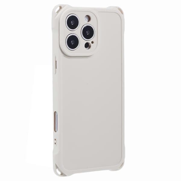 Til iPhone 16 Pro Max etui forstærket hjørnebeskyttelse TPU telefoncover Hvid