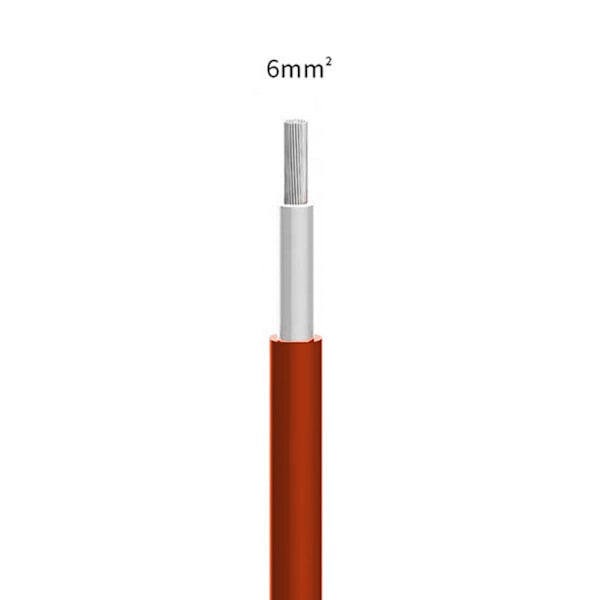 Solpanel Kabel 6mm² Dobbeltlagsisolering XLPE Fortinnet Kobber PV Kabel Solfotovoltaisk Forlængerledning Rød 50m/164ft