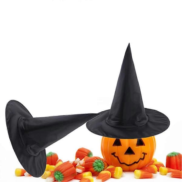 Halloween Tilbehør Heksehatte Elegant Design Halloweenfester Sort 38X36CM Kostumetilføjelse 5 Stk A