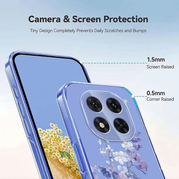 Blomstermønster Malet TPU Telefoncover til Redmi Note 14 Pro 4G