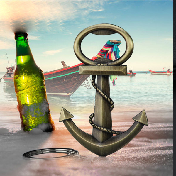 Boat Anchor Flaskeåpner, Novelty Classic Anchor Beer Bottle