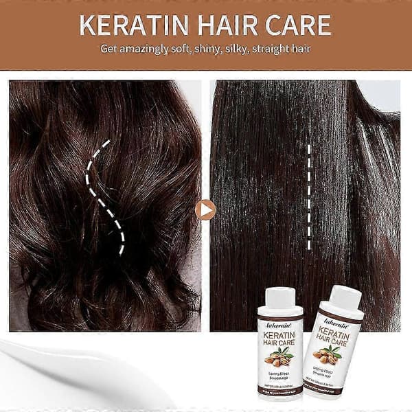 Keratin hårrettingskrem, hjemmebehandling for krusete hår og utjevning, 100 ml A